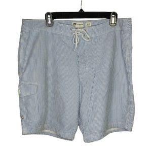 J. Crew Swimwear Seersucker Swim Trunks Shorts 35